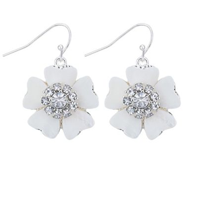 Cream pearl crystal floral earring